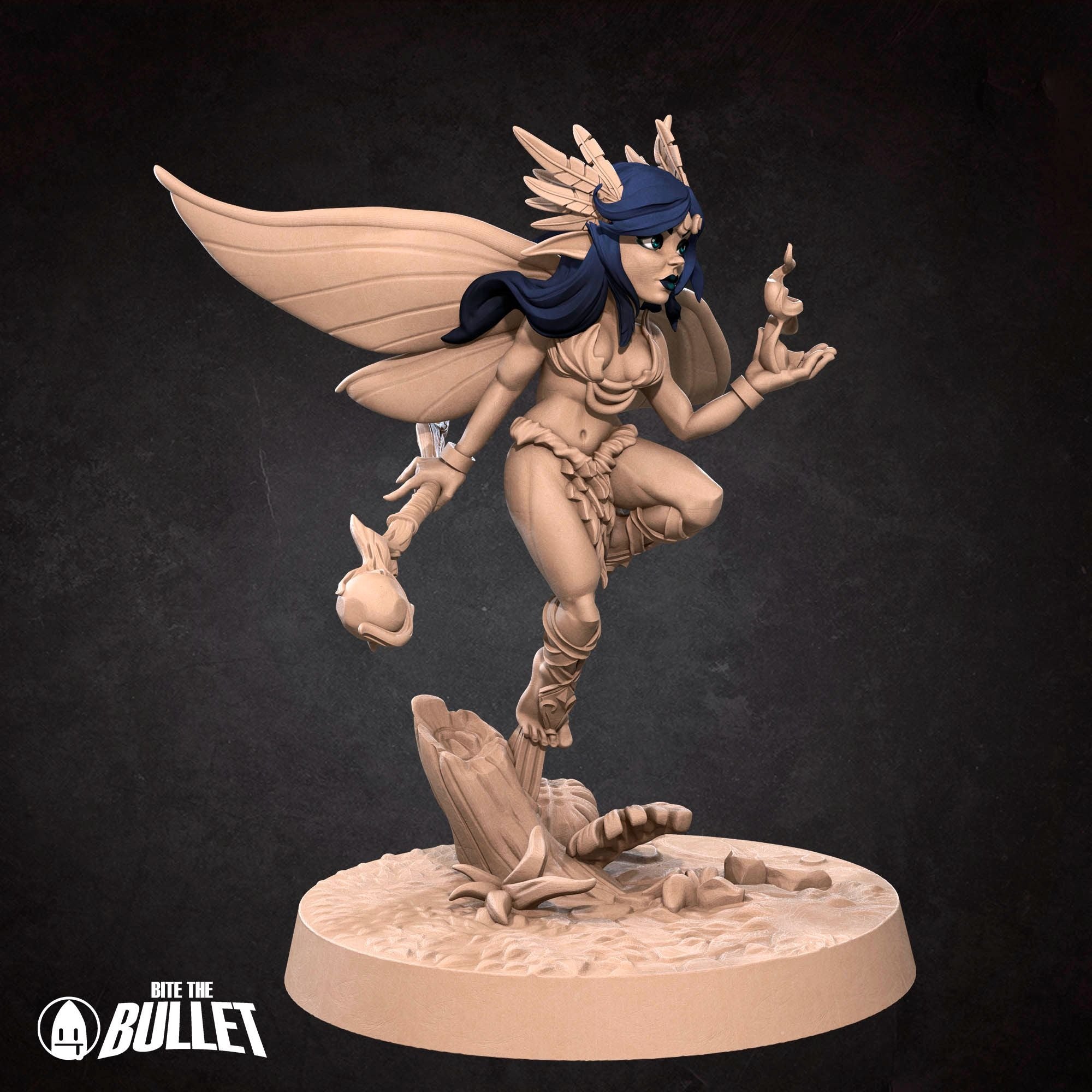 Pixie Druid - Pixies - 3d Printed Miniature sculpted by Bite the Bullet