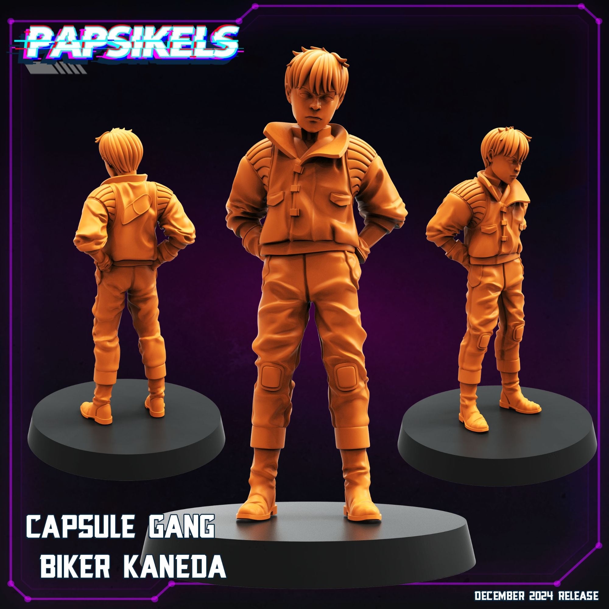 Capsule Gang Bikers - 3d Printed Miniature Sculpted by Papsikels Miniatures