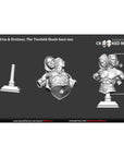 Eldrim and Drelmar, the Twofold Shade BUST - Through the Crooked Mirror - 3d Printed Miniature Sculpted by White Werewolf Tavern