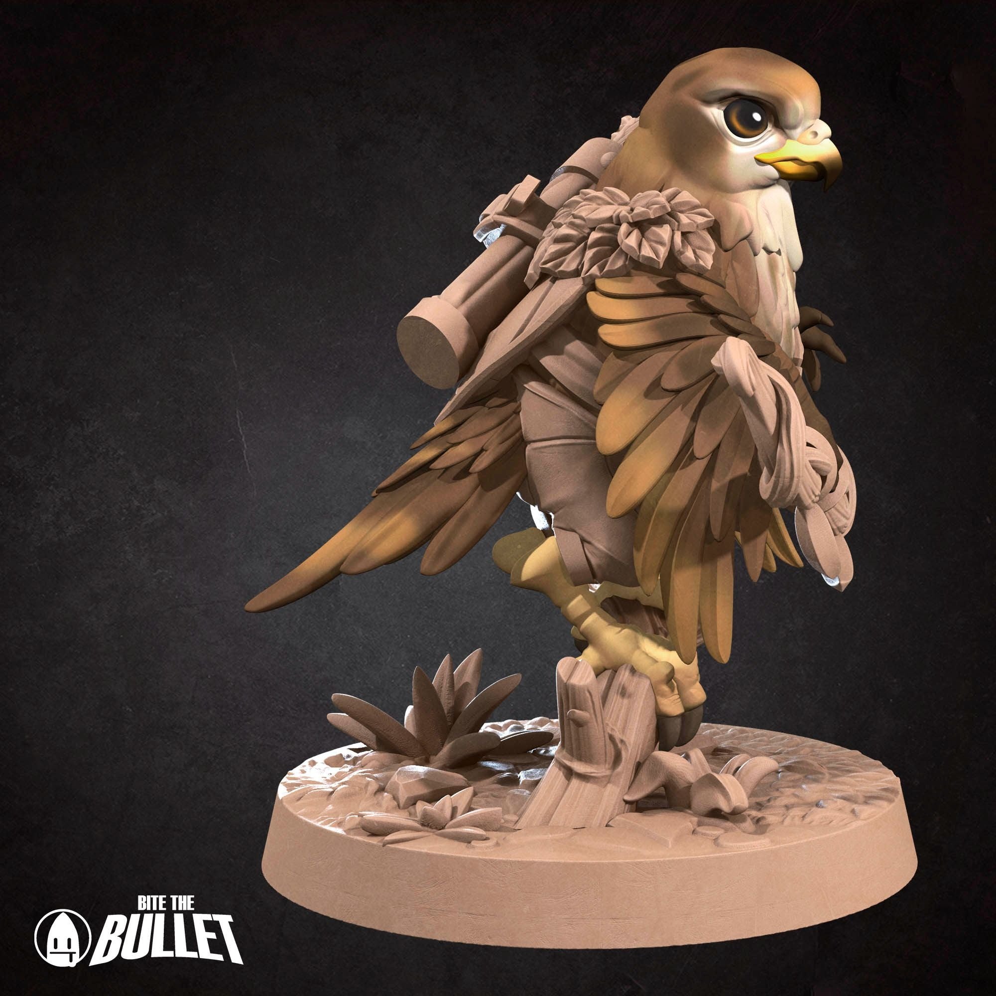 Hawkfolk Ranger - Grove Haven - 3d Printed Miniature sculpted by Bite the Bullet