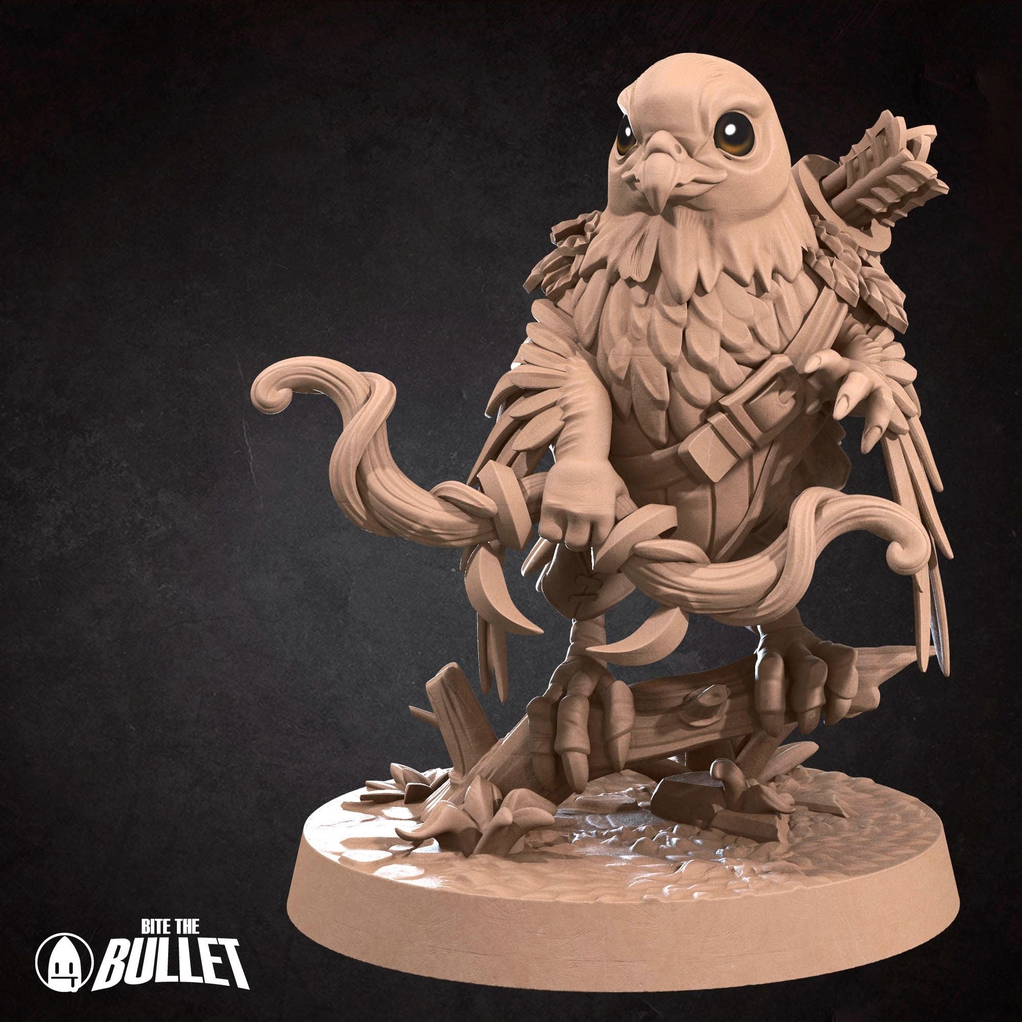 Hawkfolk Ranger - Grove Haven - 3d Printed Miniature sculpted by Bite the Bullet