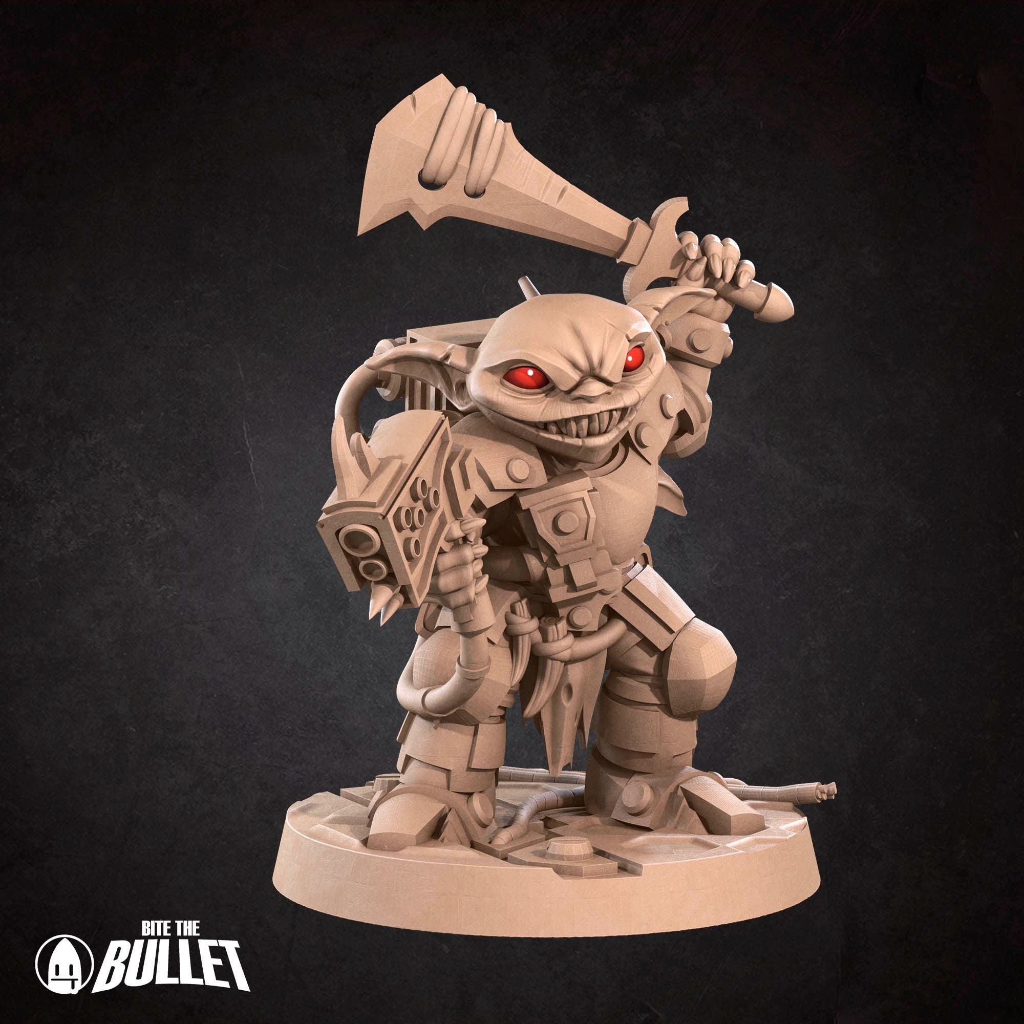 Space Goblin Soldier - Bullet Galaxy - 3d Printed Miniature sculpted by Bite the Bullet