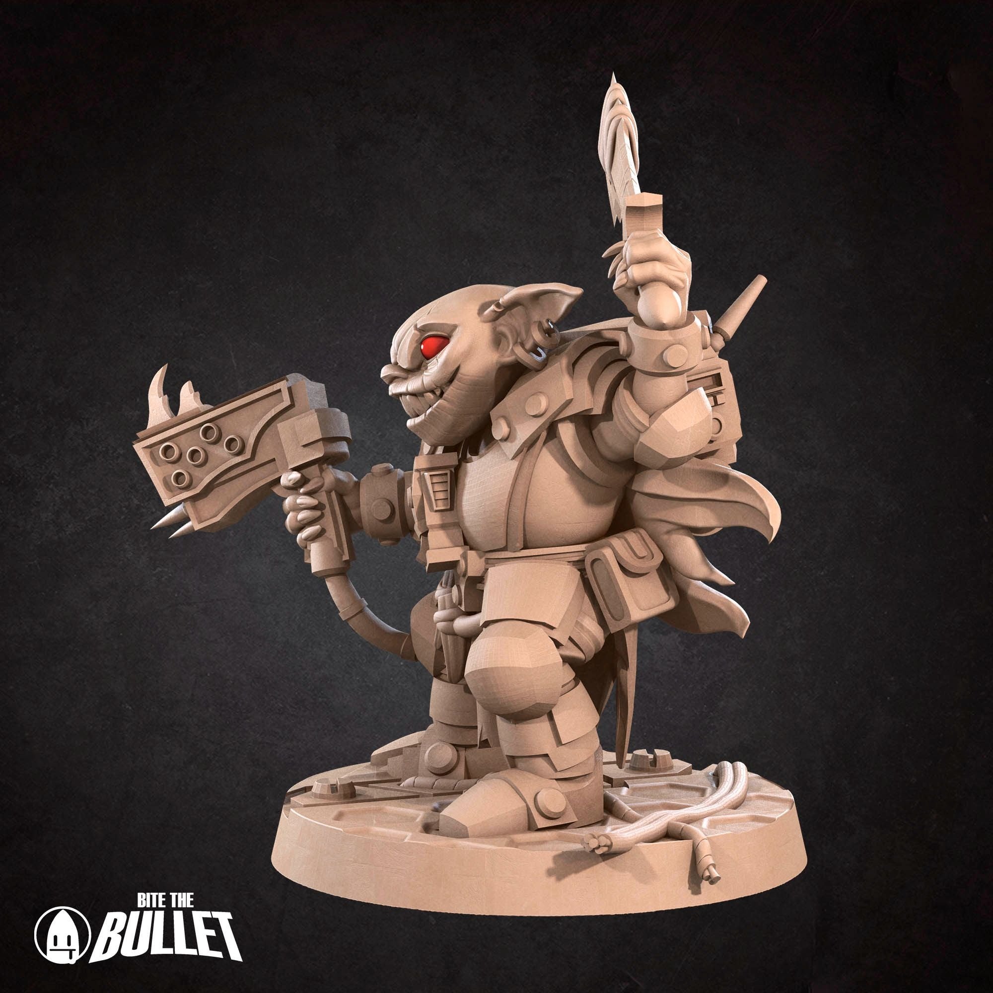 Space Goblin Soldier - Bullet Galaxy - 3d Printed Miniature sculpted by Bite the Bullet