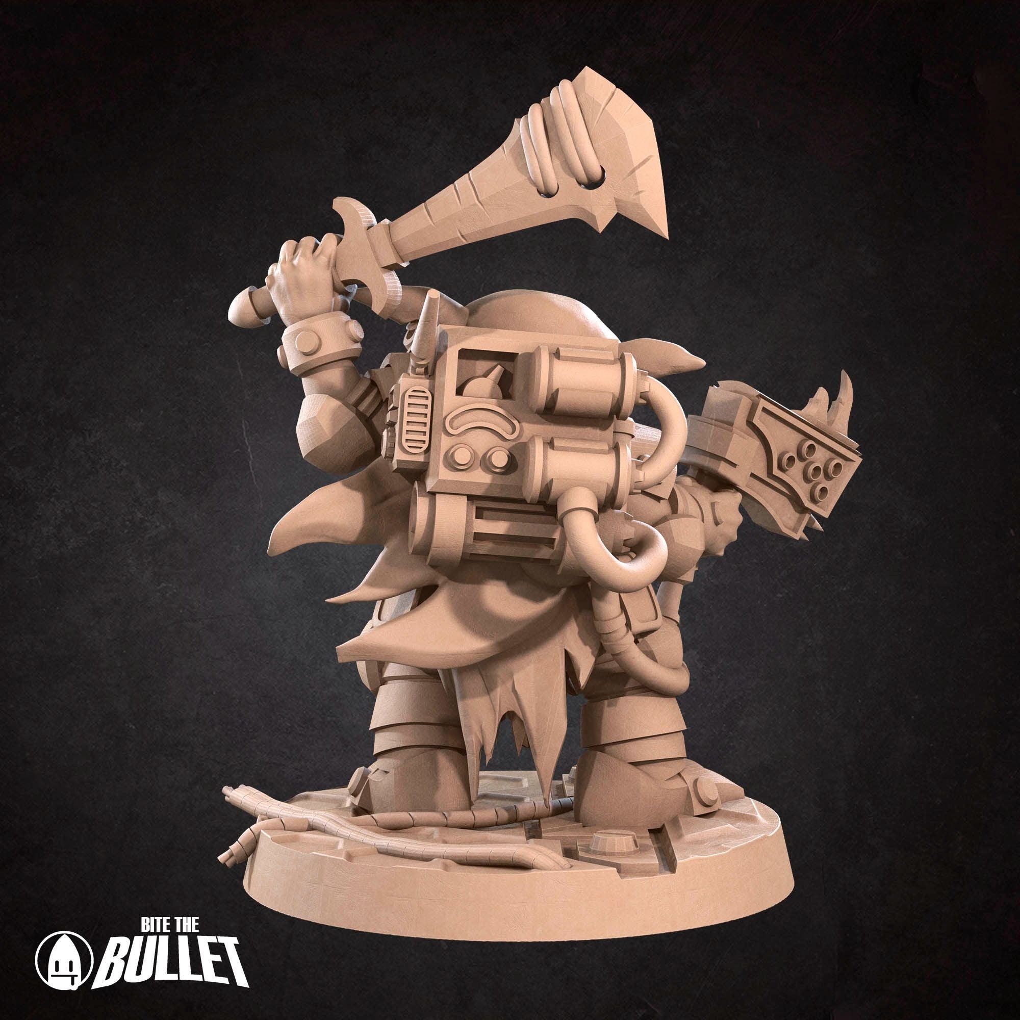 Space Goblin Soldier - Bullet Galaxy - 3d Printed Miniature sculpted by Bite the Bullet