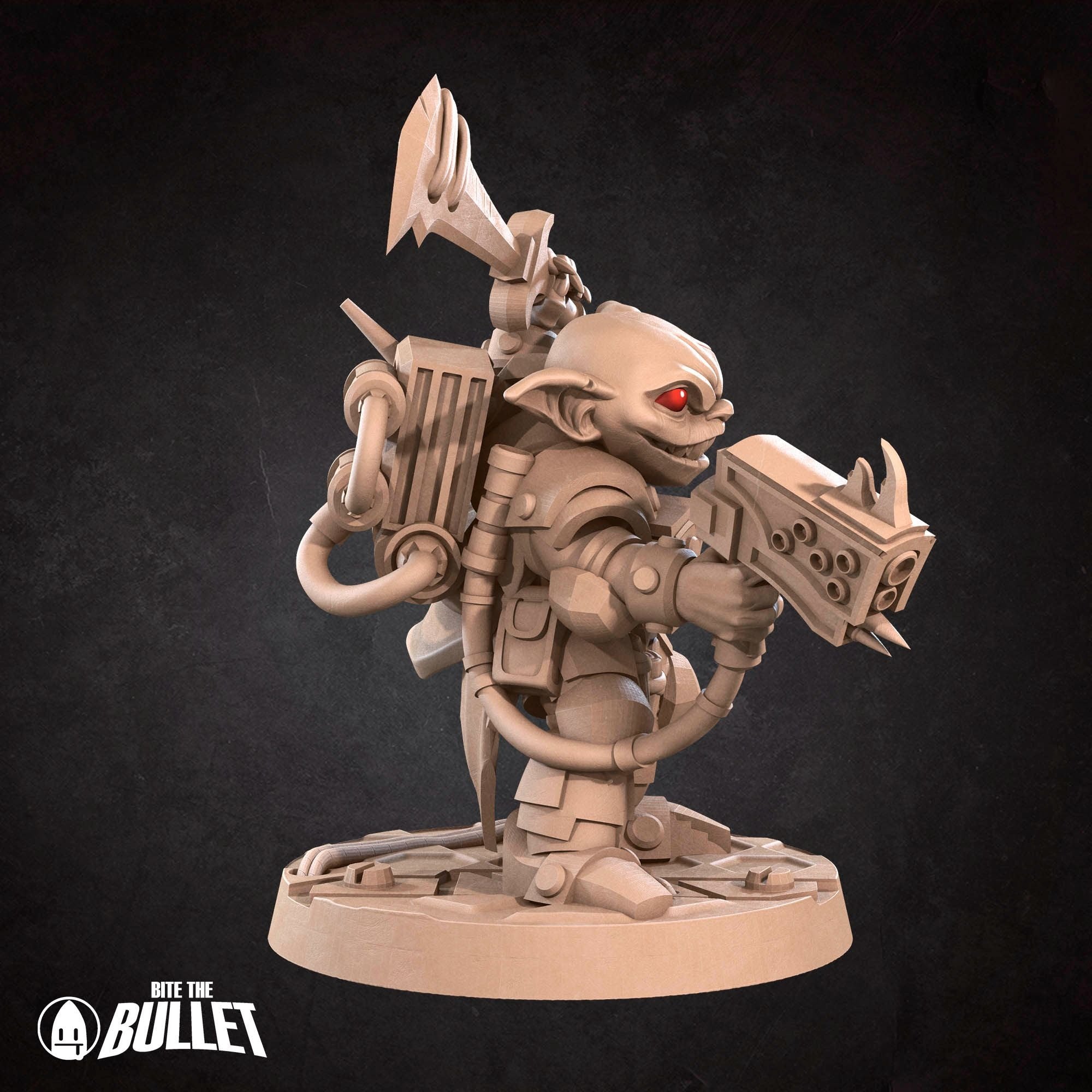 Space Goblin Soldier - Bullet Galaxy - 3d Printed Miniature sculpted by Bite the Bullet