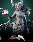 Darkheart Dame 75mm Scale Statuette - Better the Devil You Know - 3d Printed Miniature Sculpted by White Werewolf Tavern