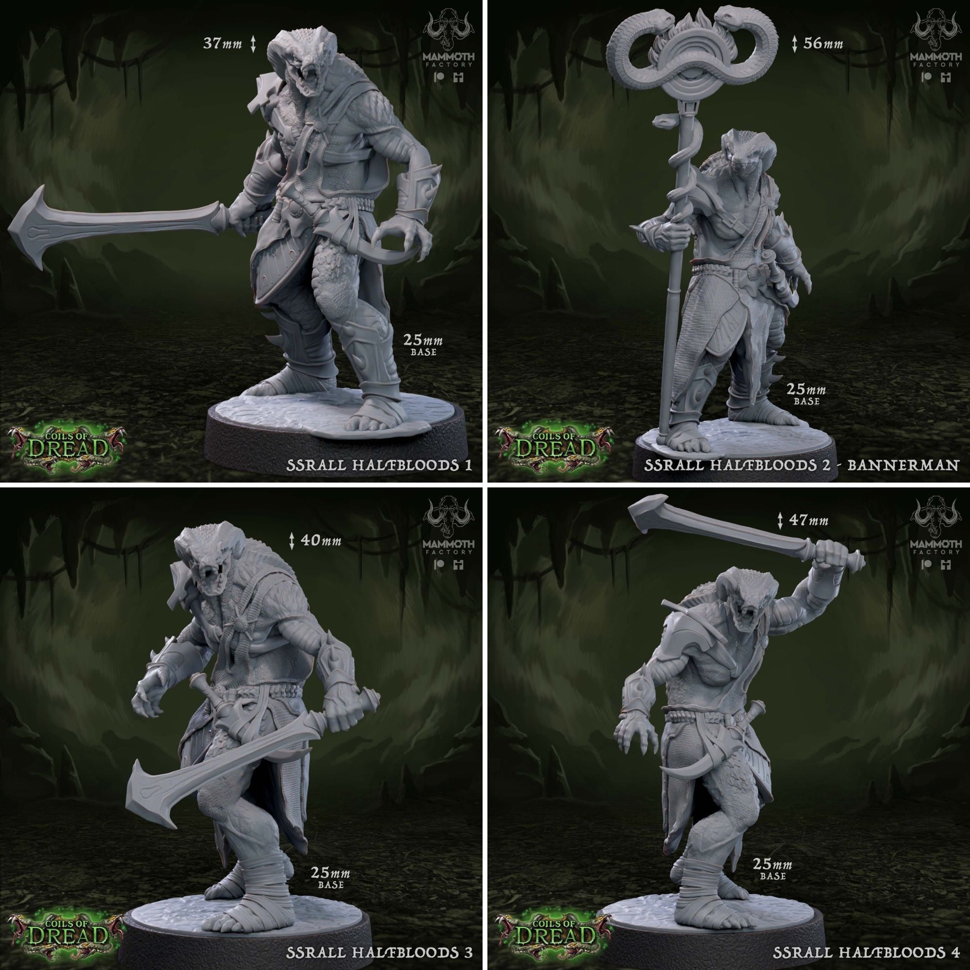 Ssrall Halfbloods - 3d Printed Miniature by Mammoth Factory