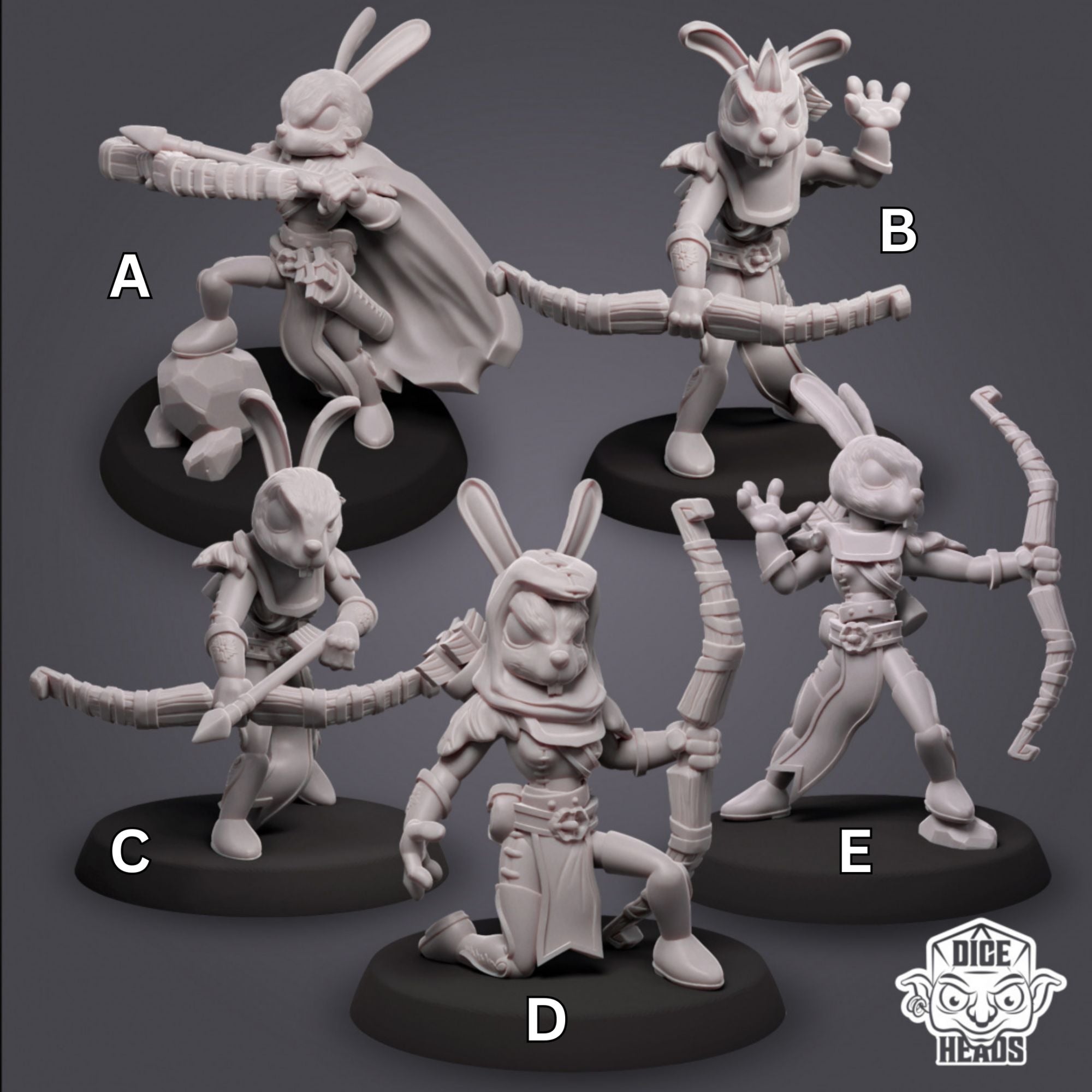 Rabbit Rangers - 3d Printed Miniature by DiceHeads