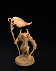 Forest Folk Banner Bearer - Fae Petal Courts - One Page Rules Compatible 3d Printed Miniatures Sculpted by Dragon Trappers Lodge