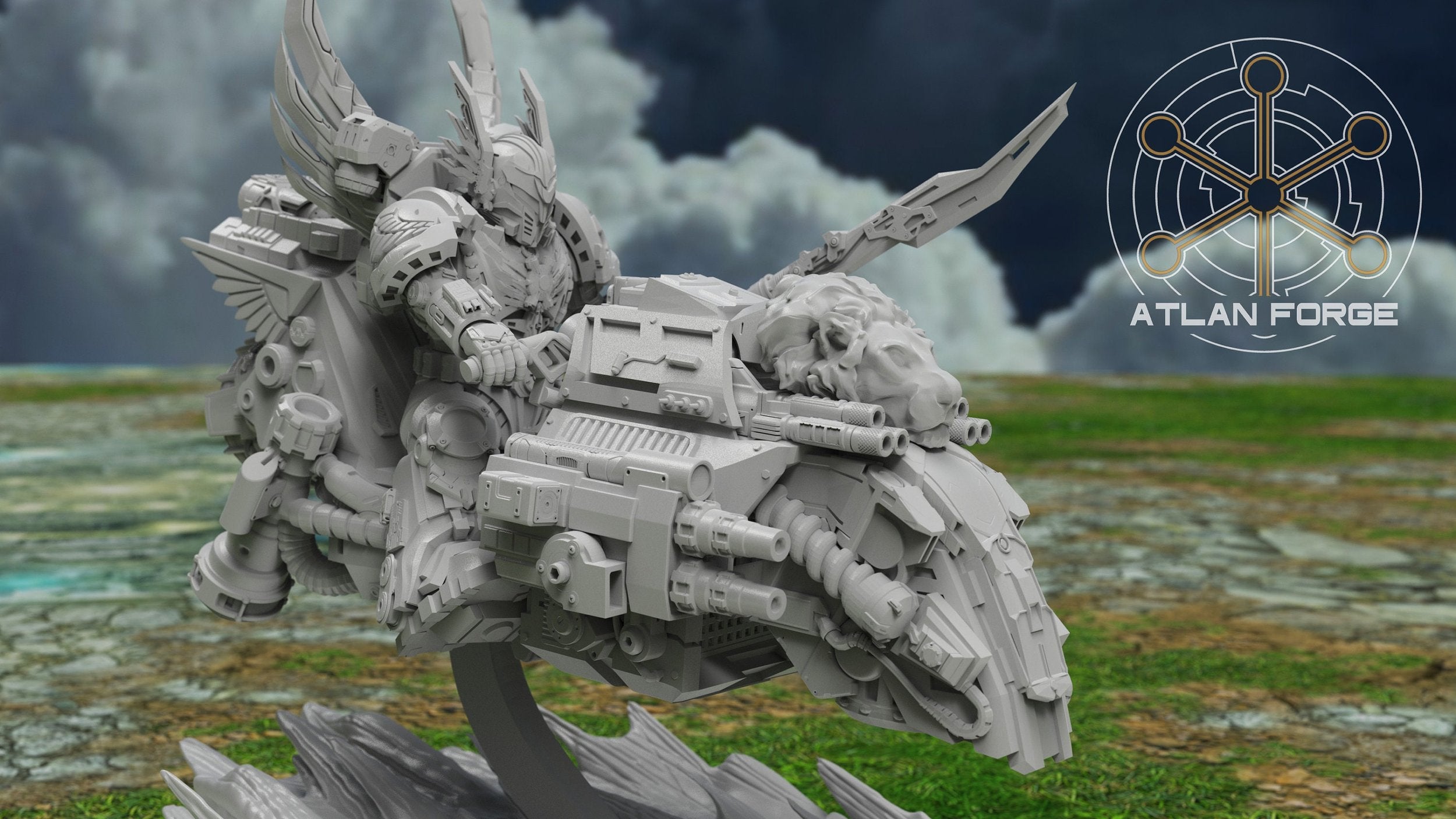 Angelic Hover Bikes - 3 Model Knights Angelic Unit Sculpted by Atlan Forge