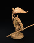 Forest Folk Banner Bearer - Fae Petal Courts - One Page Rules Compatible 3d Printed Miniatures Sculpted by Dragon Trappers Lodge