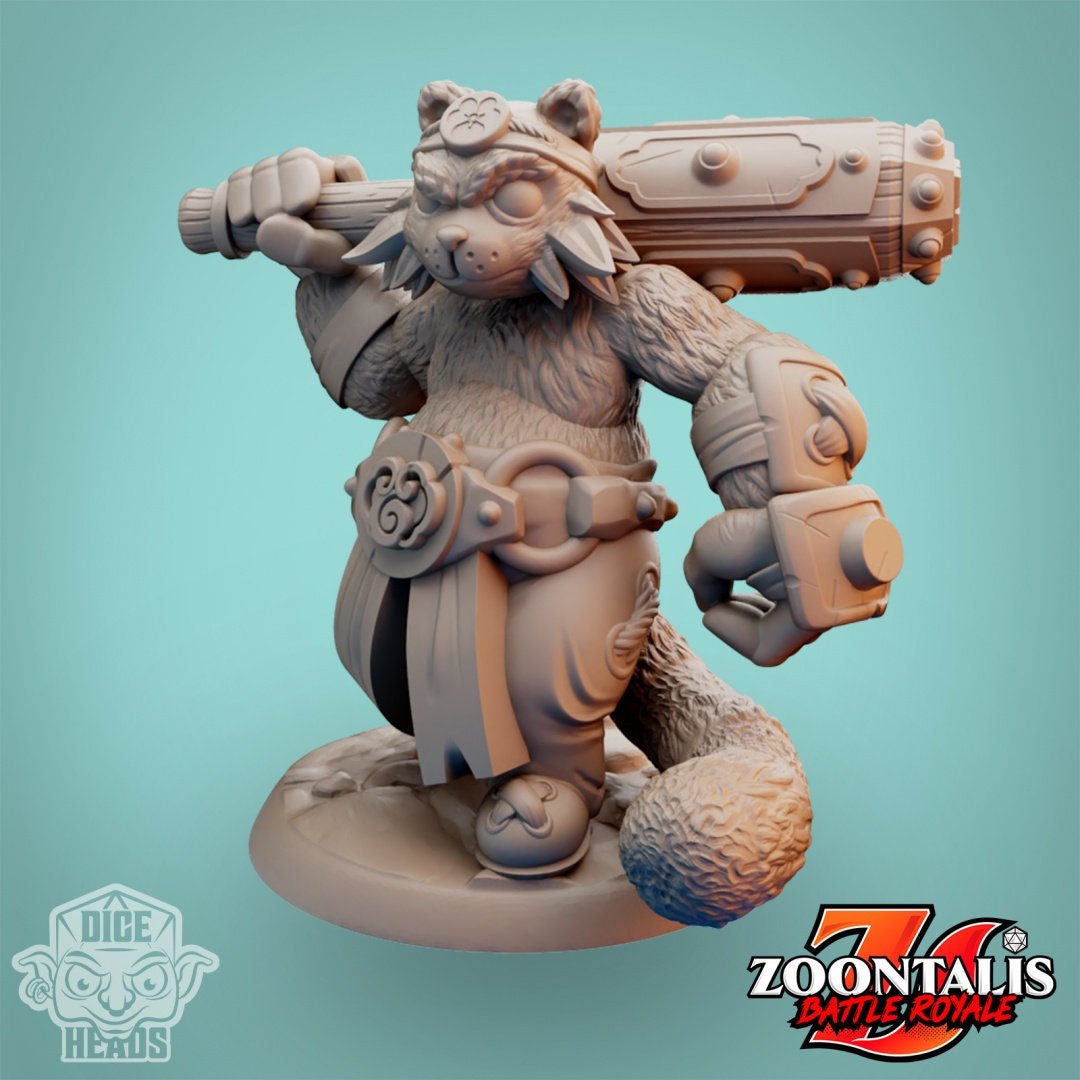 Red Panda Barbarian - 3d Printed Miniatures Sculpted by Dice Heads