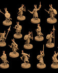 Rabbitfolk Soldiers - Rise of the Farmomancer - 3d Printed Miniatures Sculpted by Dragon Trappers Lodge