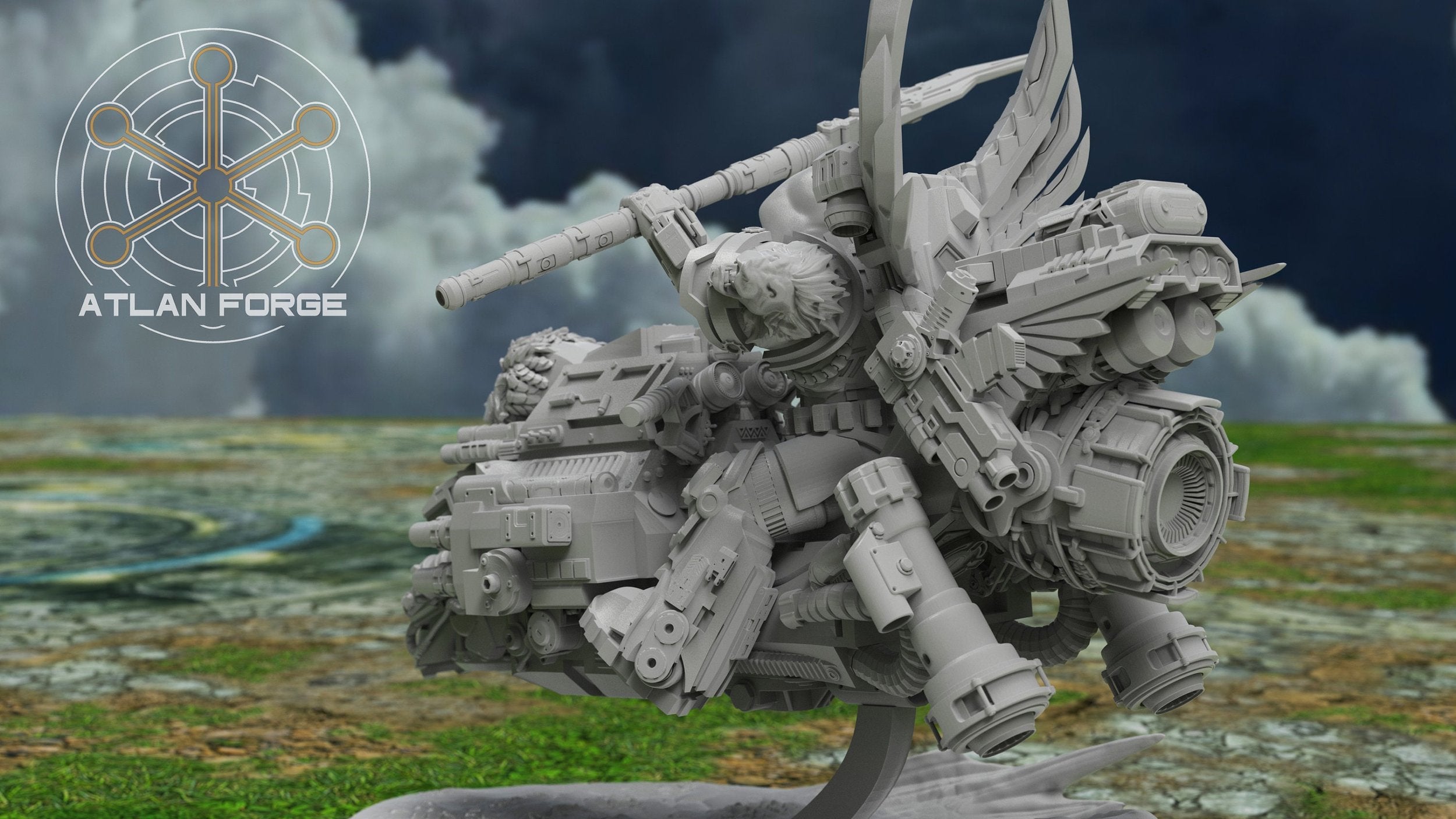 Angelic Hover Bikes - 3 Model Knights Angelic Unit Sculpted by Atlan Forge