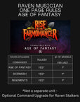 Raven Musician - Rise of the Farmomancer - 3d Printed Miniatures Sculpted by Dragon Trappers Lodge