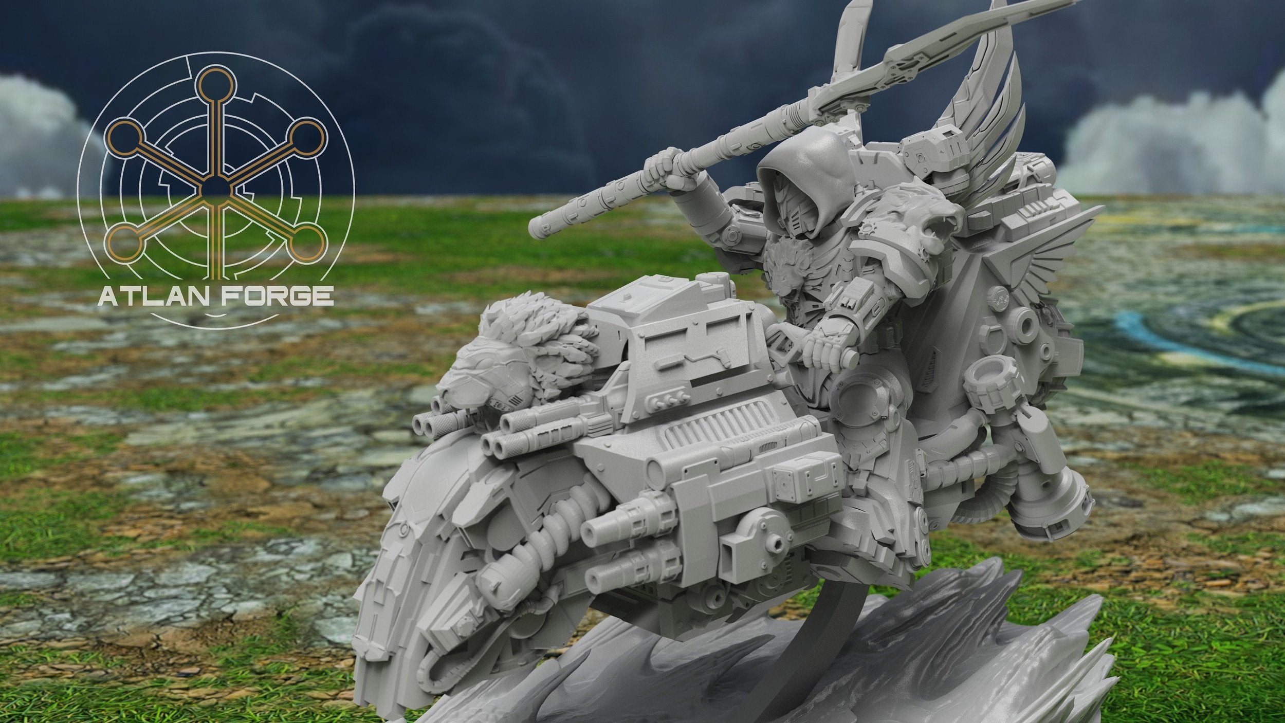 Angelic Hover Bikes - 3 Model Knights Angelic Unit Sculpted by Atlan Forge