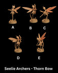 Seelie Archers - Fae Petal Courts - One Page Rules Compatible 3d Printed Miniatures Sculpted by Dragon Trappers Lodge