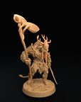 Forest Folk Banner Bearer - Fae Petal Courts - One Page Rules Compatible 3d Printed Miniatures Sculpted by Dragon Trappers Lodge