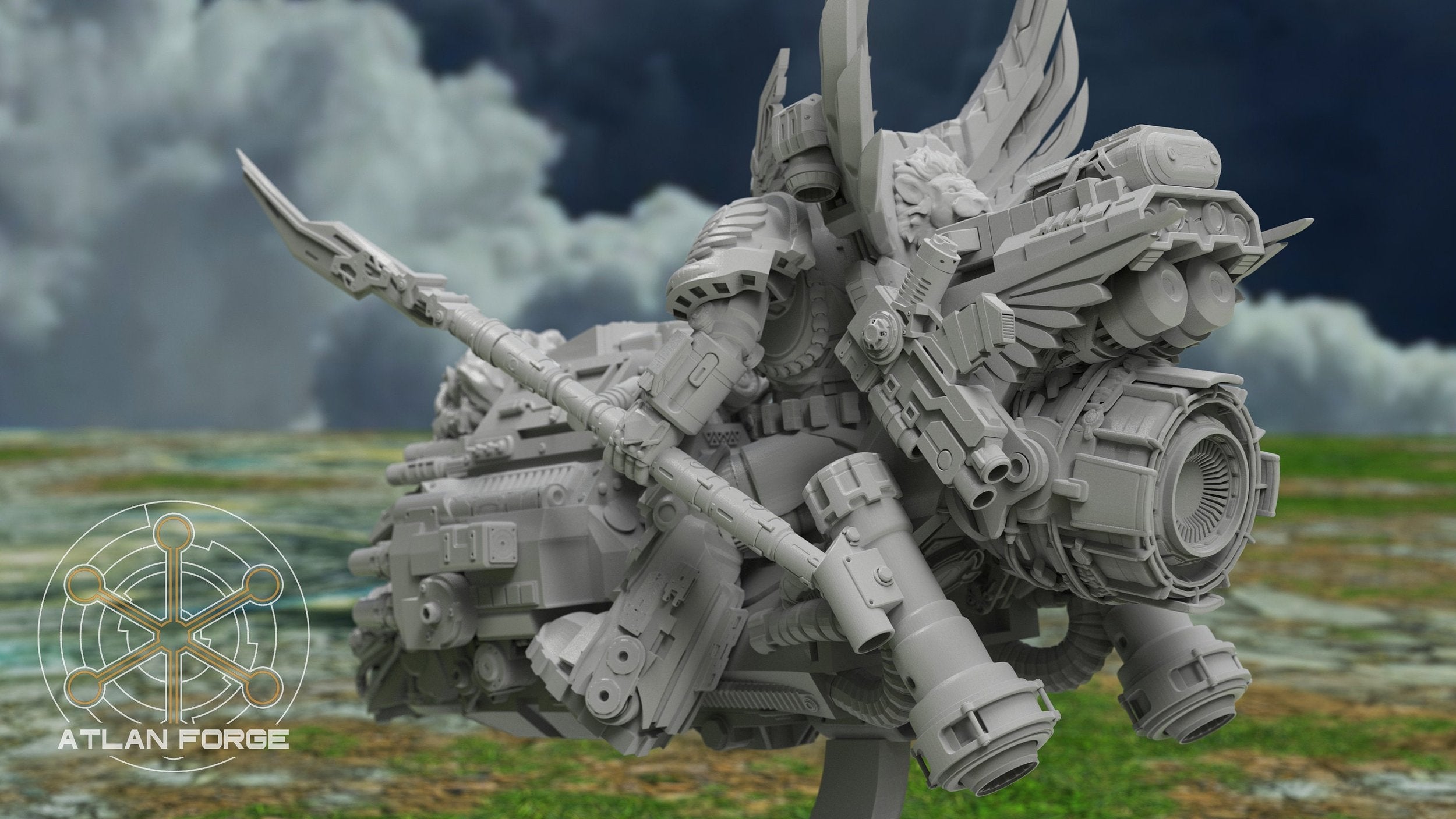 Angelic Hover Bikes - 3 Model Knights Angelic Unit Sculpted by Atlan Forge