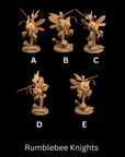 Faerie Rumblebee Knights  - One Page Rules Compatible 3d Printed Miniatures Sculpted by Dragon Trappers Lodge