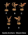 Seelie Archers - Fae Petal Courts - One Page Rules Compatible 3d Printed Miniatures Sculpted by Dragon Trappers Lodge