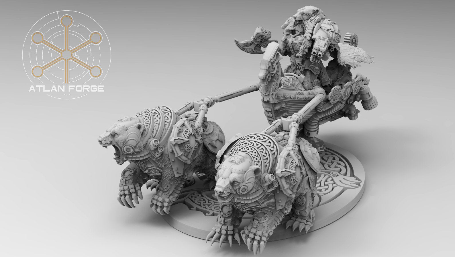 Endre Isklaw on Bear-Drawn Chariot - Asgardian Hero